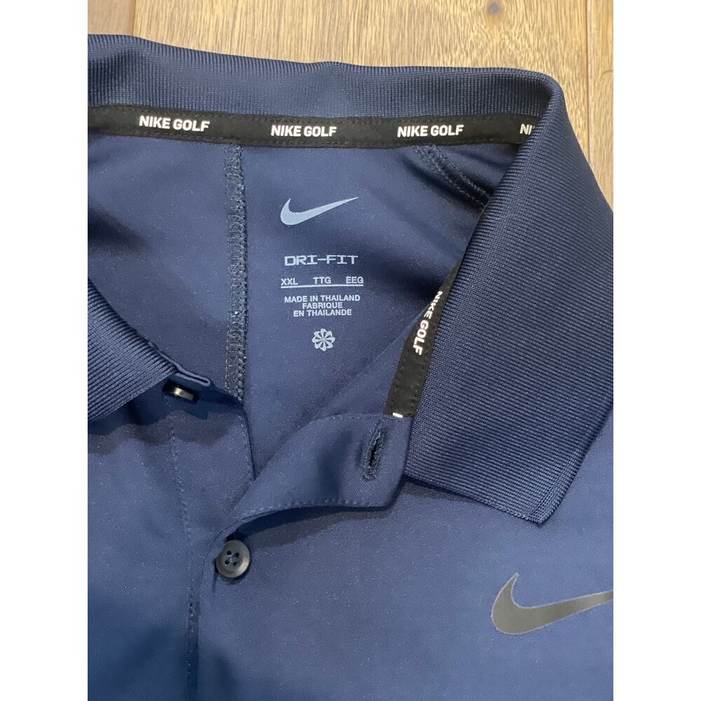 Nike Golf Navy Dri‑Fit Polo Shirt XXL Moisture‑Wicking Athletic Performance Top - Picture 2 of 6